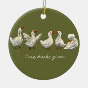 Ornamento De Cerâmica Quack Silencioso: Noite Estrelada do Ganso do Pato