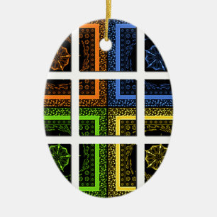 Ornamento De Cerâmica Quadrado em uma caixa