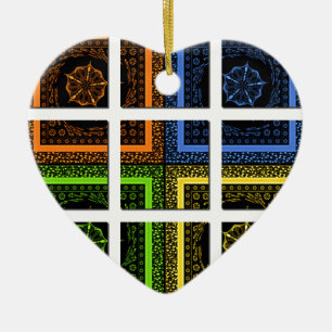 Ornamento De Cerâmica Quadrado em uma caixa