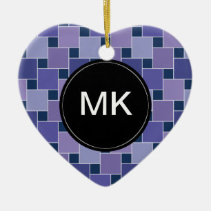 Ornamento De Cerâmica Quadrados Amethyst