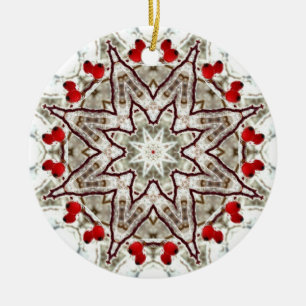 Ornamento De Cerâmica Quadris cor-de-rosa no gelo