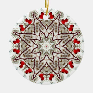 Ornamento De Cerâmica Quadris cor-de-rosa no gelo