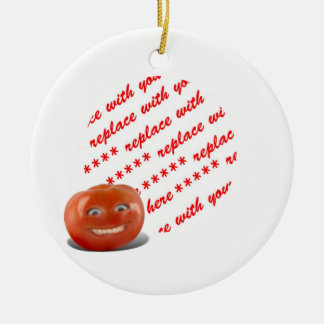 Ornamento De Cerâmica Quadro de Foto Feliz Tomate