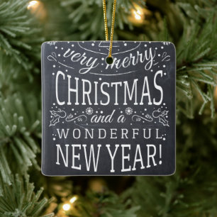 Ornamento De Cerâmica Quadro de Natal e Imagem Maravilhosa Monograma