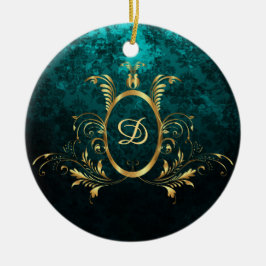 Ornamento De Cerâmica Quadro de ouro personalizado para Damasco de luxo