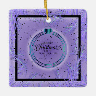 Ornamento De Cerâmica Quadro Natalino Retro Ramos Feliz Natal