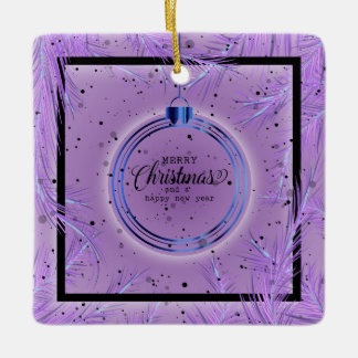 Ornamento De Cerâmica Quadro Natalino Retro Ramos Feliz Natal