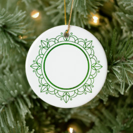 Ornamento De Cerâmica Quadro Verde Elegante Natal Personalizável