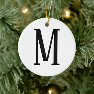 Ornamento De Cerâmica Qualquer Letra   Preto e Branco ou Cores DIY
