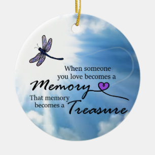 Ornamento De Cerâmica Quando alguém que você ama, libélula