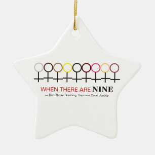 Ornamento De Cerâmica Quando há nove citações de Ginsburg RBG