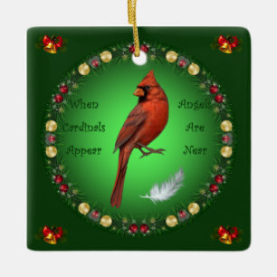 Ornamento De Cerâmica Quando Os Cardinais Aparecem ~ Anjos Estão Próximo