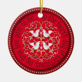 Ornamento De Cerâmica Quatro pássaros de chamada