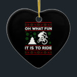 Ornamento De Cerâmica Que Divertido É Andar De Bicicleta No Natal<br><div class="desc">Que divertido é andar de bicicleta de Natal,  bicicleta,  bicicleta,  natal,  correspondência,  família,  feliz,  natal,  2021, xmas, feliz, ano novo, Natal 2022 21 Combinação de pijamas</div>