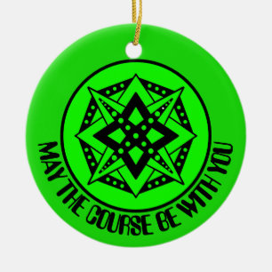 Ornamento De Cerâmica Que o Campo Esteja Com Você, Merry Disc-Mas Cerâmi