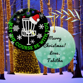 Ornamento De Cerâmica Que o curso esteja com você, Natal de golfe de dis