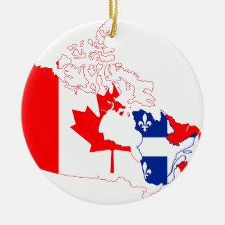 Ornamento De Cerâmica Quebeque na bandeira de Canadá, mapa