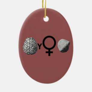 Ornamento De Cerâmica Quebra-cabeça Brainy da palavra do Rebus da rocha