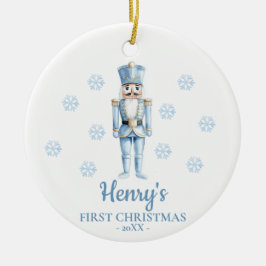 Ornamento De Cerâmica Quebra-Nozes Natal de Bebê Personalizado