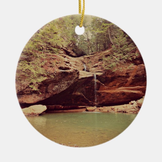 Ornamento De Cerâmica Quedas na floresta (Frente)