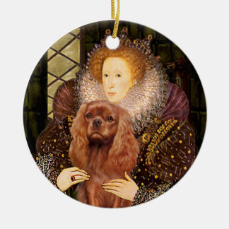 Ornamento De Cerâmica Queen Liz I - Ruby Cavalier
