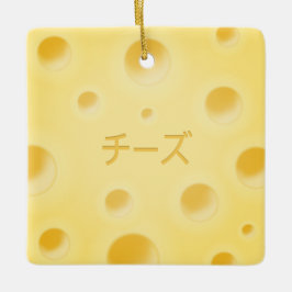 Ornamento De Cerâmica "Queijo" em Fatia de Queijo Fofa Personalizada Jap