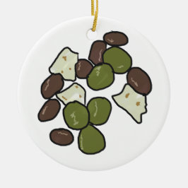 Ornamento De Cerâmica Queijo Feta e Azeitonas