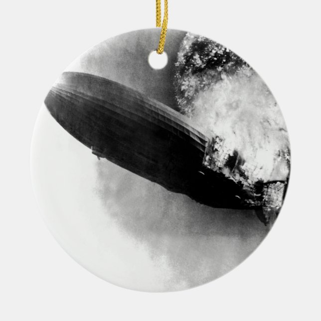Ornamento De Cerâmica Queima de Zeppelin (Frente)