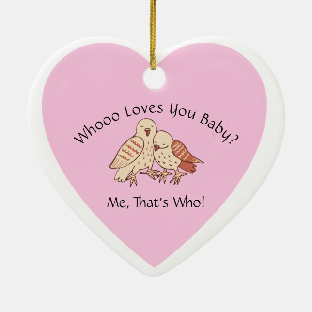 Ornamento De Cerâmica Quem Te Ama Bebê? Namorados do Chá de fraldas (Verso)