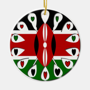 Ornamento De Cerâmica Quênia Hearts