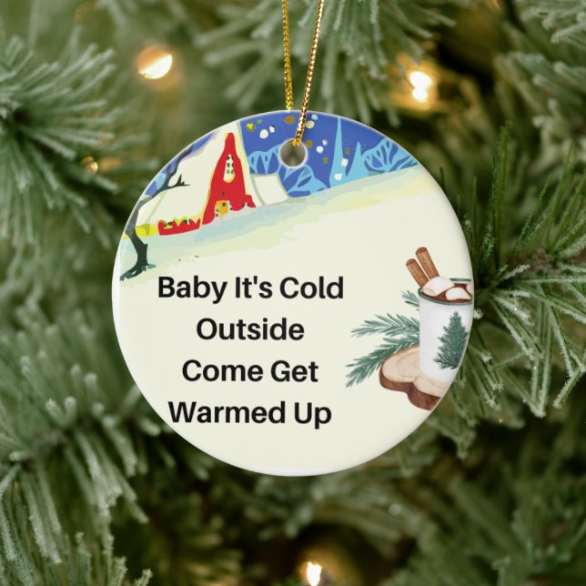 Ornamento De Cerâmica Querida, está frio lá fora num (Árvore)