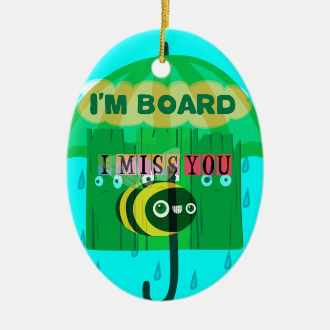 Ornamento De Cerâmica Querida, Sinto Tanta Falta De Ti (Frente)