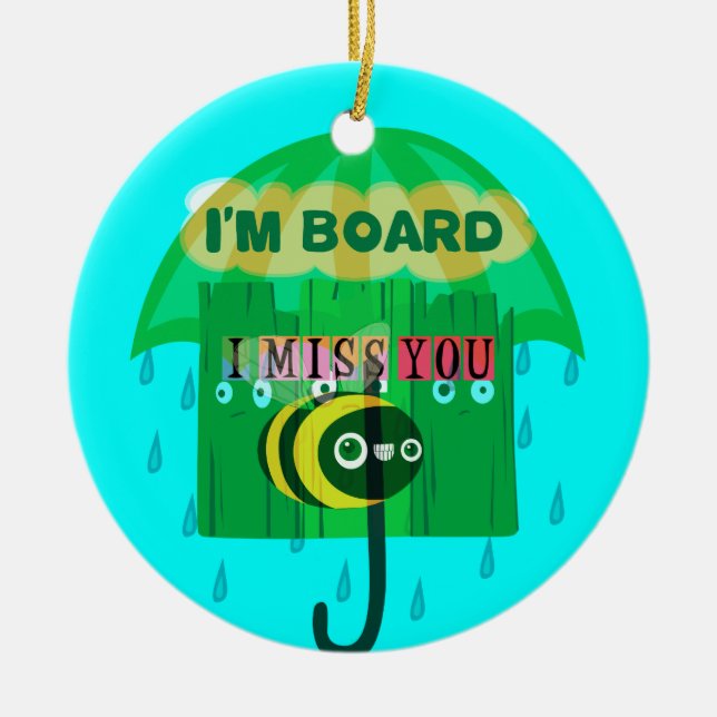 Ornamento De Cerâmica Querida, Sinto Tanta Falta De Ti (Frente)