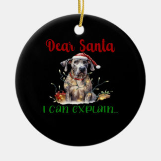 Ornamento De Cerâmica Querido Papai Noel Eu Posso Explicar Great Dane T-