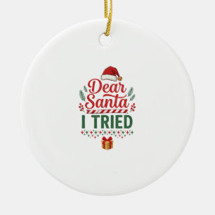 Ornamento De Cerâmica Querido Papai Noel Tentou Caixa de Presente de Cha