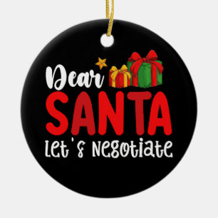 Ornamento De Cerâmica Querido Papai Noel Vamos Negociar Férias De Natal 