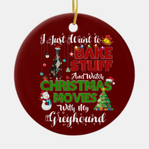 Ornamento De Cerâmica Quero assistir a filmes de Natal com Greyhound
