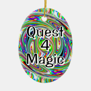 Ornamento De Cerâmica Quest 4 Magic (você pode alterar as palavras )