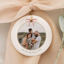 Ornamento De Cerâmica Quic Grandmillennial Coquette Round de Natal