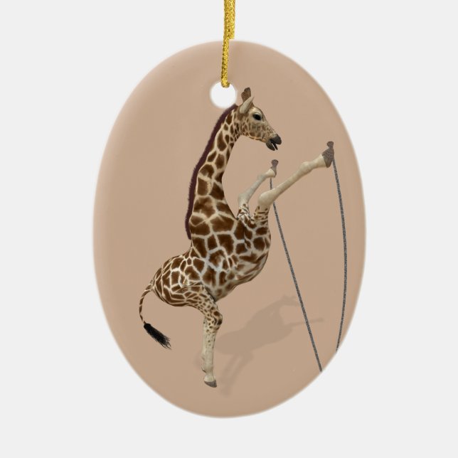 Ornamento De Cerâmica Quical Sporty Giraffe (Frente)
