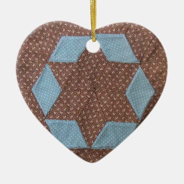 Ornamento De Cerâmica Quilt Pattern - Castelo (Frente)