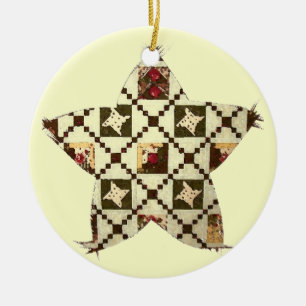 Ornamento De Cerâmica Quilt Star