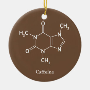 Ornamento De Cerâmica Química da Molécula de Cafeína Amantes do Café