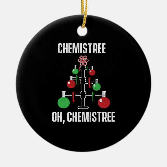 Ornamento De Cerâmica Quimistree Chemistree Pun Science (Frente)