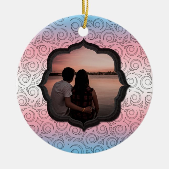 Ornamento De Cerâmica Quistmas personalizados de transgênero LGBTQ (Frente)