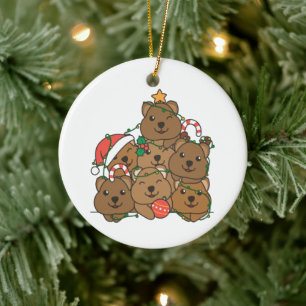 Ornamento De Cerâmica Quokka Árvore de Natal Engraçado Ceram de Natal