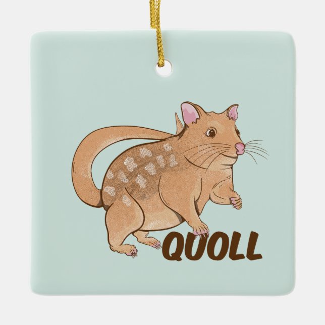 Ornamento De Cerâmica Quoll Marsupial Australiano (Frente)