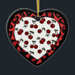 Ornamento De Cerâmica RAB Rockabilly Cherries Leopard Print Heart<br><div class="desc">Você está vendo The Lee Hiller Designs Collection of Home and Office Decor,  Roupa,  Gifts and Coleções. As Designs incluem Lee Hiller Photoographic e Mixed Media Digital Art Collection. Você pode ver sua fotografia da Nature em http://HikeOurPlanet.com/ e seguir seu blog de caminhada no Hot Primavera National Park.</div>