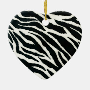 Ornamento De Cerâmica RAB Rockabilly Estampa de Zebra Preto & Branco