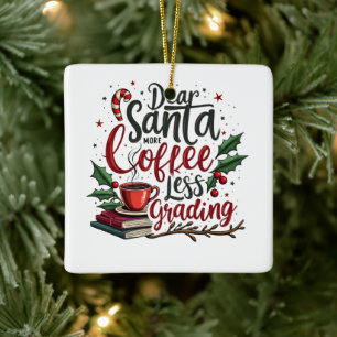 Ornamento De Cerâmica Raccoon Vestindo Papai Noel e Natal